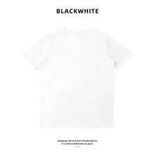 Women's Summer Outfits, Short Sleeve T-Shirt With Feminine Print, Sweet And Fresh Style, Casual, Thick Cotton, 100% Cotton - 白色 - 查看 5