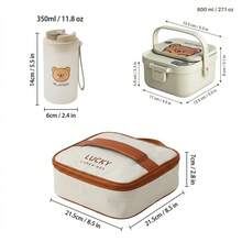 304 Stainless Steel Lunch Box, Bento Box Adult, Cute Microwavable Lunch Containers, Leakproof Snack Containers With Lids, Travel Food Containers, Portable Lunch Bowls With Handle, Bento Snack Box With Utensils For School Student - Multicolor - View 14