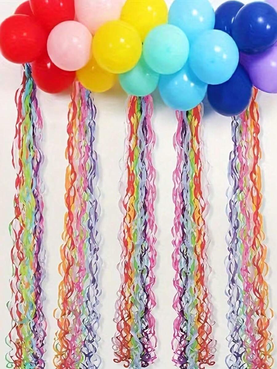 Rainbow Swirl Tassel Decor - Suitable For Classroom, Ceiling And Party Decoration, Birthday Balloon Honeycomb Lanterns, Halloween Decor, Christmas Decor, Classroom Decoration, Festival Tassels, Colorful Swirls, Durable - Multicolor - View 1