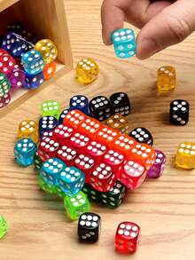 50 pezzi Rosa/30 pezzi Colorati Dadi Cubici, Adatti per Giochi da Tavolo e Feste, Ottimi per Feste di Vacanza, Compleanni e Altri Raduni - Multicolore - Visualizzare 3