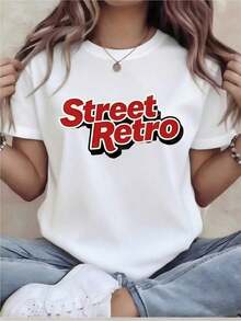 Camisetas gráficas para mujer, camisetas divertidas estampadas, camiseta casual de manga corta con cuello redondo, corte holgado, lavable a máquina para comodidad en todas las estaciones, estampado duradero, perfecto para regalos navideños, envío desde almacén, camisetas de algodón para verano, playeras de mujer algodón. - Blanco - Ver 1