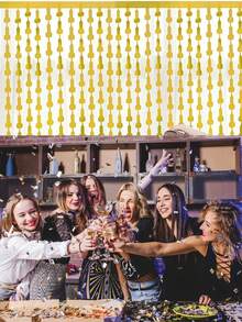 1/2pcs Adult Backdrop Fringe, Single Party Decor, Metallic Foil Fringe Streamers, Perfect For Party, Home And Holiday Decor, Party Streamers, Single Party Decoration - Multicolor - View 5