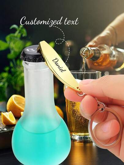 Móc khóa mở nắp chai hình ván lướt sóng tùy chỉnh, khắc tên/ngày/chữ, bằng kim loại đa chức năng, quà tặng cho người lướt sóng, quà lưu niệm kỳ nghỉ biển, dụng cụ thiết thực cho nam giới, chống mài mòn và chống gỉ.