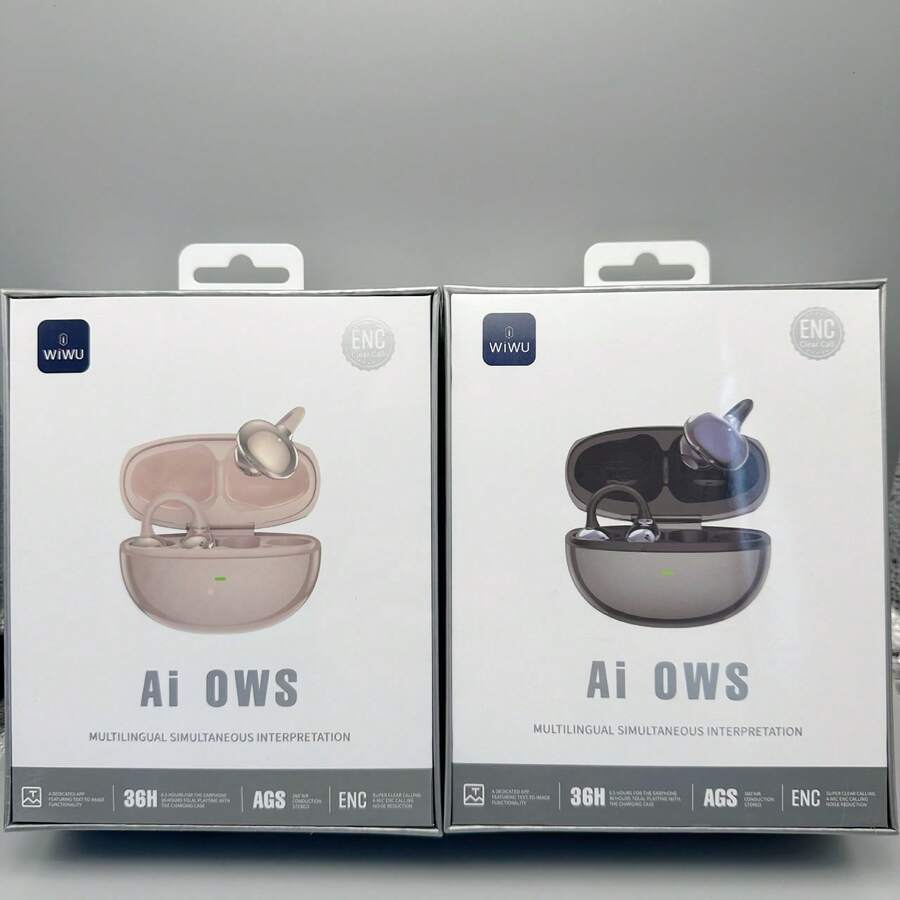 Auriculares wiwu Jimas Ai306 con traducción en tiempo real, diseño de clip para la oreja, cancelación de ruido y 36 horas de batería de ultra larga duración. - Ver 1