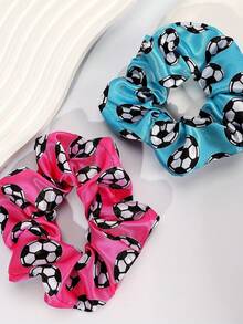 Juego de 4/8 piezas de sujetadores de cola de caballo deportivos de fútbol de color aleatorio, diademas elásticas de fútbol, bandas elásticas para cola de caballo alta de moda para mujer, accesorios para el cabello, adecuados para uso diario, fiestas, deportes y fitness, peinado de animadora para el día del partido - Multicolor - Ver 5