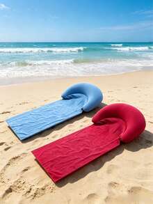 1pc Inflatable Headrest Beach Mat, Outdoor Anti-Sand Adhesive Pad, Suitable For Camping, Picnic, Single Person Sleeping Mat, Foldable Portable Moisture-Proof Mat, Sunbathing Mat - Beach Mat - View 17