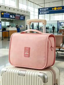 1 pieza Bolsa de aseo de viaje multifuncional, bolsa colgante para maquillaje, organizador de cosméticos, gran capacidad, soporte impermeable para brochas de maquillaje, esencial para la playa, necesidad para vacaciones y viajes de negocios, almacenamiento de cosméticos y artículos de papelería - Multicolor - Ver 10