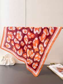 1 chiếc khăn bandana giả lụa in họa tiết da báo, đa năng, thanh lịch, có thể dùng làm khăn quàng cổ, khăn trùm đầu hoặc khăn choàng. - Nhiều màu - Xem 11