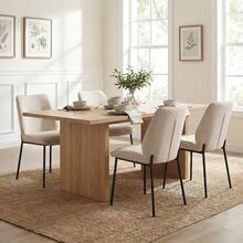 Chairus Modern Dining Chairs Set Of 2 Upholstered Kitchen Chairs In Chenille With Metal Legs For Dining Room/Kitchen/Bedroom - 燕麥色 - 查看 2