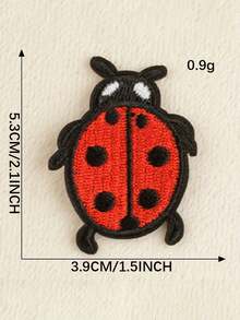 刺繡瓢蟲貼紙，卡通風格燙金，適用於居家裝飾貼紙如衣服、包包、鞋子、帽子等。刺繡裝飾貼紙與服飾配件DIY貼紙。 - A - 查看 4