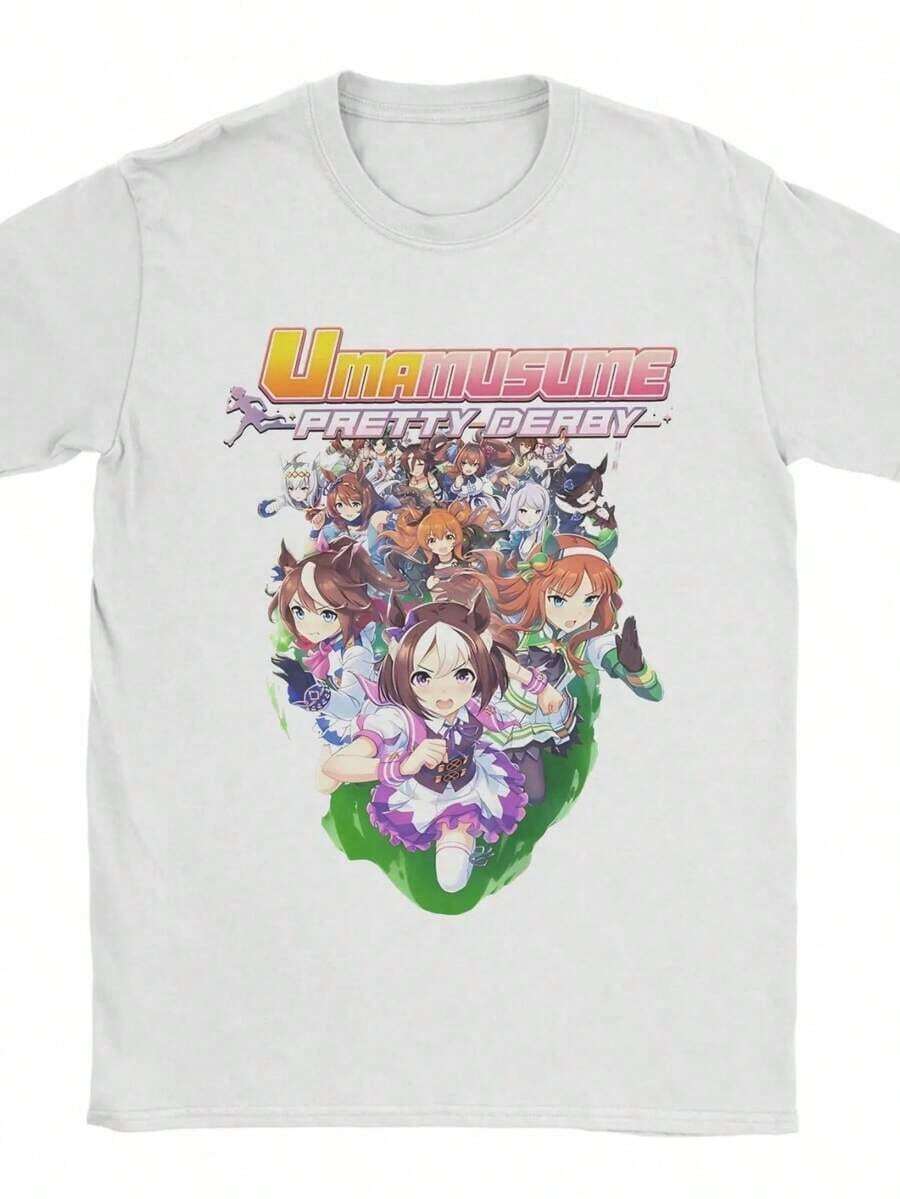 Women's Casual Short Sleeve T-Shirt, Round Neck, Sardine Style Cartoon Print, Summer Clothes For Women, Harajuku T-Shirt - 白色 4 - 查看 1