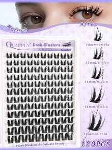 Bộ 252 sợi mi giả C-Curl QUAFFLY làm từ lông thỏ và mi giả kiểu hoạt hình, độ dày 10-18mm, mỏng tự nhiên, phù hợp cho sử dụng hàng ngày và người mới bắt đầu. - Xem 4