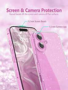 1件裝亮面透明手機殼，適用於 iPhone 17，適合女性/女孩，兼容系列手機，可愛防震，全鏡頭保護，閃亮軟矽膠手機殼，兼容 17 Pro Max、17 Pro、16、16 Plus、15 Pro Max、14、13、12、11，手機配件 - 無色 - 查看 5