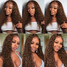 BINF 100% Unprocessed Virgin Brazilian Human Hair Water Wave Brazilian Hair Extensions Grade 15A Remy Human Hair 3Bundles Chocolate Brown Color - 3 捆 - 查看 11