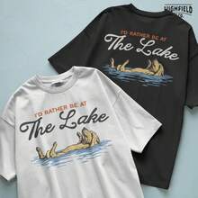 Lake Dog, I'd Rather Be At The Lake T-Shirt Design, Funny Floating Dog Graphic For Summer Vacation, Sublimation File For Dog Lovers - 白色 - 查看 3