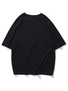 Fashionable Printed Short-Sleeved Shirt For Men - 黑色 - 查看 2