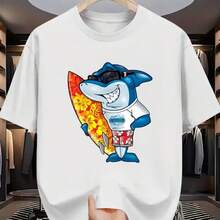 Printed T-Shirt For Men And Women - 白色 - 查看 1