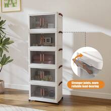 LEO IRIS 3/4/5 Layer Stackable Storage Box With Wheels - Foldable Plastic Storage Box, Suitable For Homes And Offices, Capacity Of 3 Cubic Feet, 2 Cubic Feet, 27 Inches High, Multifunctional Wardrobe And Trash Can, Space Saving Design, Suitable For Living Room, Bedroom Or Workspace, Wardrobe Organization And Storage, Flexible Storage Solution, Modern Aesthetics, Durable Structure, Storage Box, Storage Box, Household Organizing Storage Box. - Multicolor - View 10