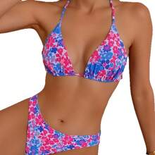 New 2026 Bikini With Print, Straps And Triangle Cup, Sexy Swimsuit For Women's Beach Vacation - FF931-RO - 查看 6