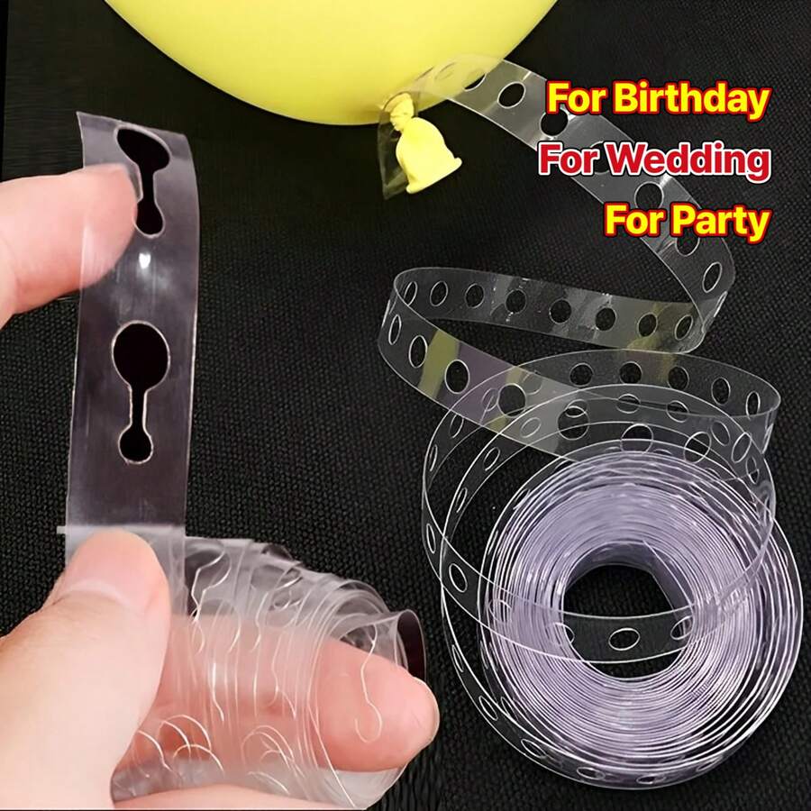 10 捲派對氣球造型連接條,塑膠雙孔氣球鏈,每捲 5 米,適用於 DIY 氣球花環、氣球背景牆、拱門、氣球膠鏈夾、氣球紮帶,適用於生日、婚禮、派對、節日慶祝氣球配件 - 多色 - 查看 1