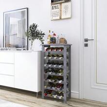 Wine Rack, Display Holder With Table Top,  Free Standing Storage Shelves For Kitchen, Pantry, Cellar, Bar - Grey - View 2