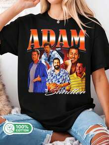 /Adam Sandler 90s Bootleg Homage Tee, Comedy Icon Retro Movie Graphic Shirt - Black - View 6
