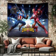 1pc Classic M Arvel Contest Of Champions Tapestry C Aptain America Vs Iron Man Intense Battle Scene Living Room Bedroom Wall Hanging Decor Boys Room Gaming Room Game Room Scene Layout Game Fans Gathering Photography Background Dorm Aesthetic Art Wall Hanging Table Backdrop - Nhiều màu - Xem 6