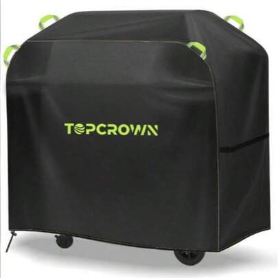 TOPCROWN户外烧烤炉罩，牛津布防水防紫外线烧烤炉罩，带可调节抽绳下摆，适用于Char-Broil、Nexgrill等多种烧烤炉