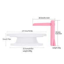 Base Giratoria para Decoración de Pasteles de 11 Pulgadas con Raspador de Glaseado Ajustable, Soporte Giratorio de Plástico para Pasteles, Accesorios de Repostería 10225 - 1 PC - Ver 4