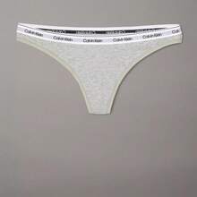 Calvin Klein Calvinklein Icon Logo Thong Underwear  Women  Panties QD5043  Thongs For Women Underwear - Grey Heather - 查看 2