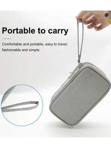 1 buah Tas Penyimpanan Aksesori Digital Dua Lapis, Tas Penyimpanan Elektronik untuk Perjalanan, Organizer Kabel Data Universal, Cocok untuk Tas Penyimpanan Ponsel, Organizer Kabel Data, Dompet Koin, Tas Penyimpanan Perhiasan dengan Kompartemen, Cocok untuk Power Bank, Mouse, Charger, Kabel Data, Hard Drive Mobile, Casing Pelindung, Tas Penyimpanan, Tas Earphone untuk Perjalanan - MultiWarna - View 6