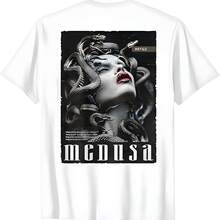 Gorgon Medusa Diosa Serpiente Mitología griega impresión trasera Medusa Camiseta - Blanco - Ver 1