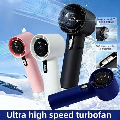 Portable Handheld Fan | 13000 RPM Ultra-High Speed Rapid Cooling, 100 Wind Speed Modes, 1800mAh USB Rechargeable Battery Long Lasting - Suitable For Outdoor/Office/Home, Summer Essential & Holiday Gift, Camping/Office Instant Cooling | Heat Wave Terminator, Rechargeable Battery Powered, High Air Volume To Relieve Heat, Extra-Long Runtime, Suitable For Home/Study/Office/Housework/Outdoor