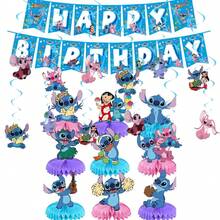 Trang trí bàn tiệc sinh nhật chủ đề Stitch, vật trang trí treo tường tạo không khí tiệc tại nhà. - Nhiều màu - Xem 3