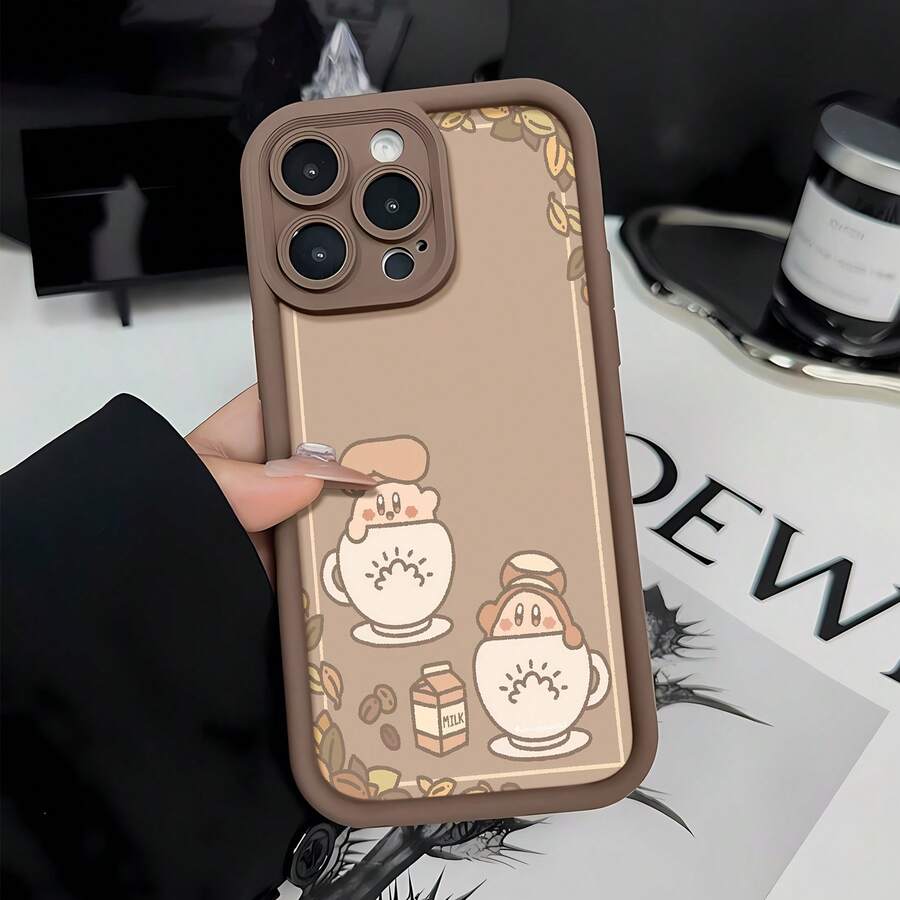 Tema de café marrónfunda de teléfono Fundas compatibles con ,Apple,VIVO,OPPO,,, y Honor.Fabricadas en silicona TPU,ofrecen protección contra golpes y caídas. - Café integral - Ver 1