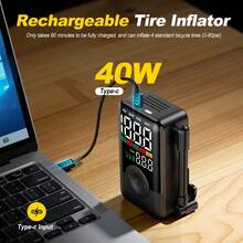Carsun Portable Car Air Pump Compressor, Upgraded Low Noise Model, Dual Screen Color Digital Display, Integrated Side Storage Hose, Hidden Rear Storage Box, With LED Light, Car Accessories - Suitable For Cars, Motorcycles, Bicycles, Balls - Wireless - Upgraded Low Noise Model - View 8