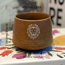 1个狮头祝福陶瓷咖啡杯，ins风奶油色简约可爱陶瓷杯，经典花卉系列，手工制作，高美感茶杯/咖啡杯，适合居家、餐厅、咖啡馆使用 - 可爱、创意、个性化早餐杯、茶杯、咖啡杯，完美的生日和节日礼物 - 彩色 - 查看 11