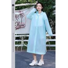 AD 1件透明EVA防水户外旅行夹克，男女通用加厚可重复使用带帽雨衣 - A - 查看 11