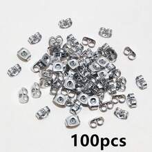 100 buah 6x4.5mm Stainless Steel Berlapis Emas, Penutup Belakang Anting, Alas Dudukan Anting, Penahan Belakang Anting - Penyumbat telinga - View 9