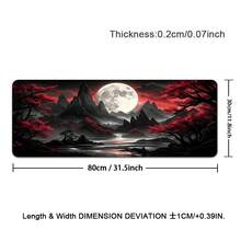 1pc Dark Moon Pattern Oversized Durable Gaming Keyboard Pad Gaming Table Pad Office Keyboard Pad Laptop Mouse Pad Learning Table Pad - Precise Stitching Back Rubber XL XXL - Perfect For Home Office Work Game Room Back-To-School Accessories - View 14