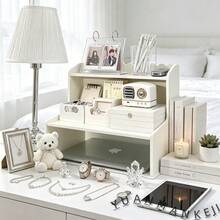 1 chiếc kệ để bàn nhiều tầng, kiểu dáng tối giản phong cách Scandinavia, hộp đựng đồ dùng văn phòng phẩm, hộp đựng đồ lộn xộn trên bàn làm việc phòng ngủ, vật dụng thiết yếu tiết kiệm không gian chất lượng cao. - trắng - Xem 7