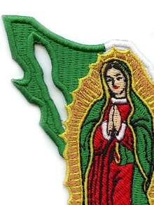1 miếng vá thêu hình Đức Mẹ Đồng Trinh Mexico, phong cách Raza Chicano, có thể ủi lên. - Nhiều màu - Xem 4