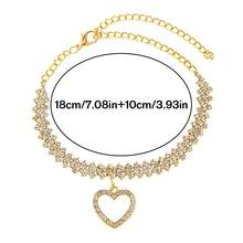 Diamond Hollow Heart Pendant Steering Wheel Decor Chain, Shiny Rhinestone Car Interior Luxury Accessory, Universal Steering Wheel Decoration Strip - Openwork Heart Bracelet - View 3