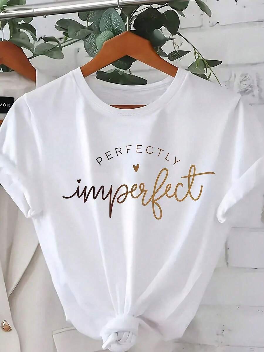 1 Women's Valentine Print T-Shirt - Black With Red Roses And Hearts Print, Casual Short Sleeve Crew Neck Top, Machine Washable, Comfortable For All Seasons, Romantic Outfit, Best Gift For Her, 180g 100% Cotton. - 白色 - 查看 1