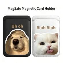 1 chiếc ốp lưng điện thoại hình mèo và chó ngộ nghĩnh có ngăn đựng thẻ từ MagSafe hình quả táo, kích thước 16 inch, thích hợp cho xe buýt, học sinh, và sử dụng khi đi ăn. - Nhiều màu - Xem 1