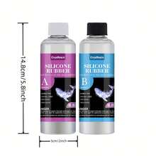 Kit de fabricación de moldes de silicona de 8.8 oz Parte A + 8.8 oz Parte B - Silicona líquida de caucho de silicona semi-transparente - Relación de mezcla 1:1 - Adecuado para moldes de resina, moldes de silicona - Blanco - Ver 2