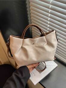 Elegant Solid Color Mini Handbag, With Adjustable Shoulder Strap, Perfect Gift Bag For Parties, Galas, Formal Events, Can Be Paired With Party Dresses, Suitable For University/College Classroom, Holidays, Outdoor, Travel, Sports Events, Lipstick, Suitable For Women, Girls, College Students - Khaki - View 6