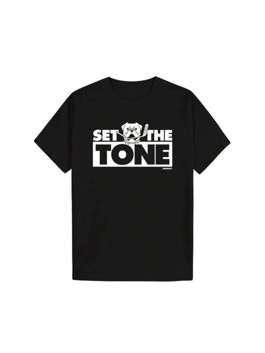 Shoresy Set The Tone T-Shirt 100% Cotton, Soft & Comfortable Gift for Men - nero - Visualizzare 1
