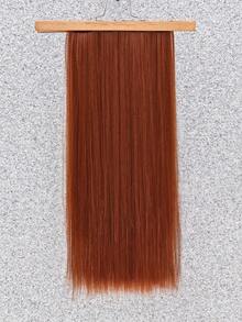 24 Inch Straight Clip-In Hair Extensions, Orange-Red Color, Women's Synthetic Hair Clip-In Hairpieces, Suitable For Women - Burnt Orange - View 5