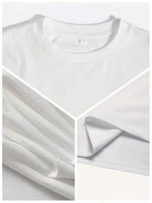 Women's T-Shirt With Round Neck And Bird And Flower Print, Basic And Elegant, Breathable And Casual, Machine Washable, Fashionable And Suitable As A Holiday Gift For Friends And Family, With An Interesting Printed Design. - White - View 3